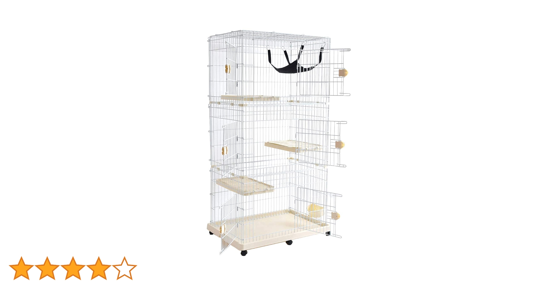Amazon | タンスのゲン 猫ケージ 3段 幅90×奥行62×高さ167cm 麻
